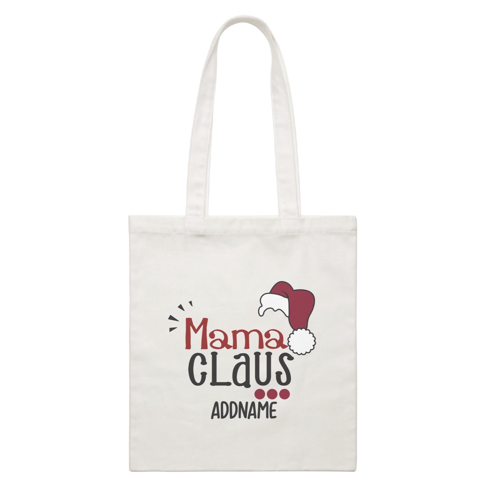 Xmas Mama Claus with Santa Hat Canvas Bag