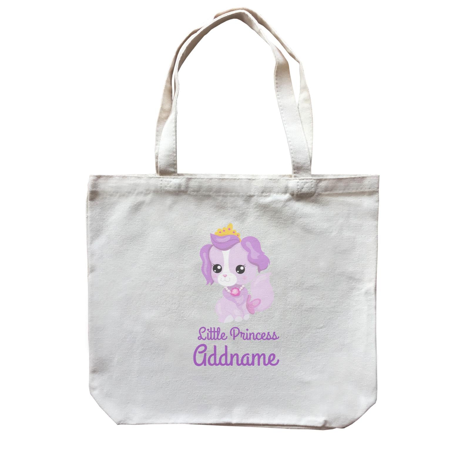 Little Princess Pets Purple Dog with Crown Addname Canvas Bag