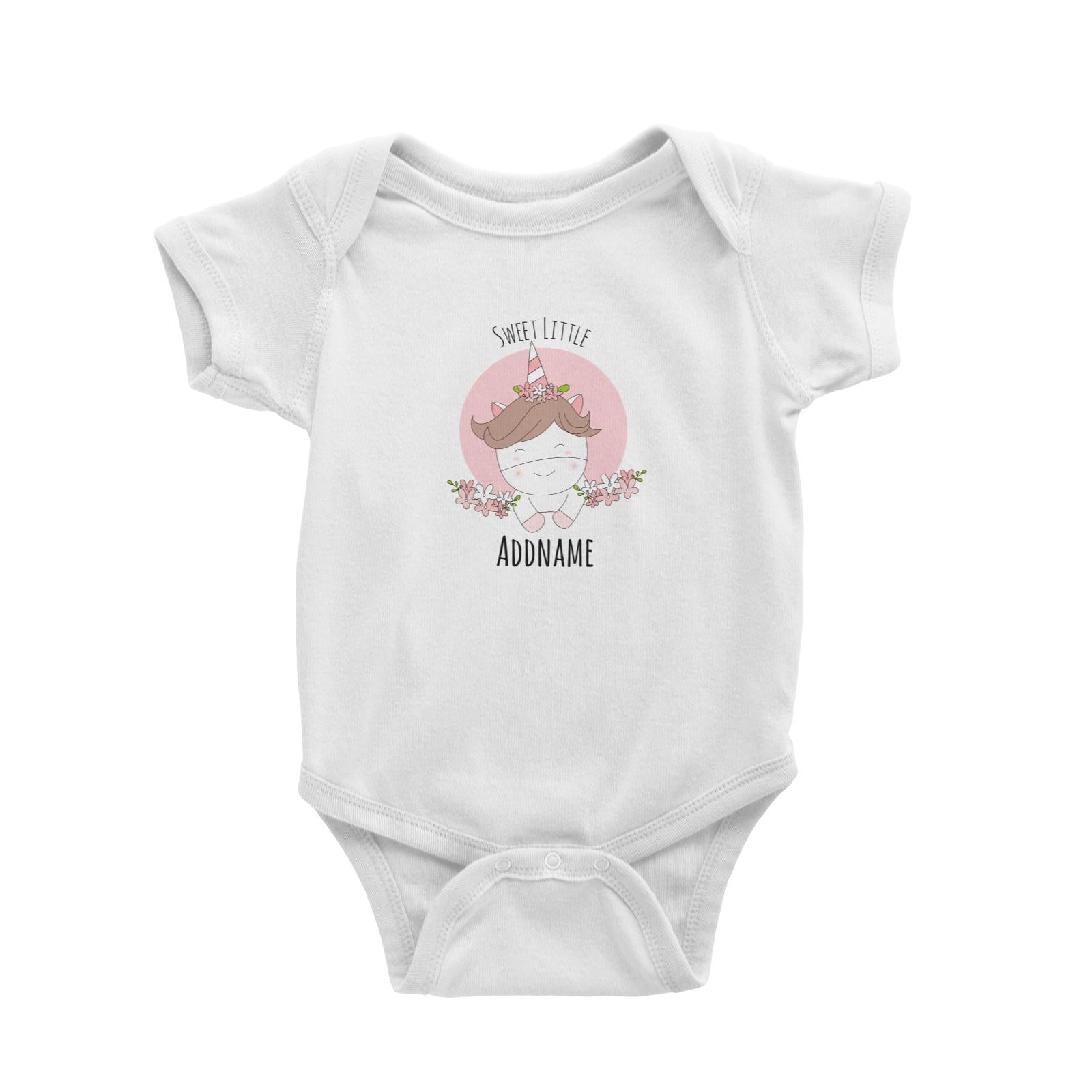 Sweet Animals Sketches Unicorn Sweet Little Addname Baby Romper