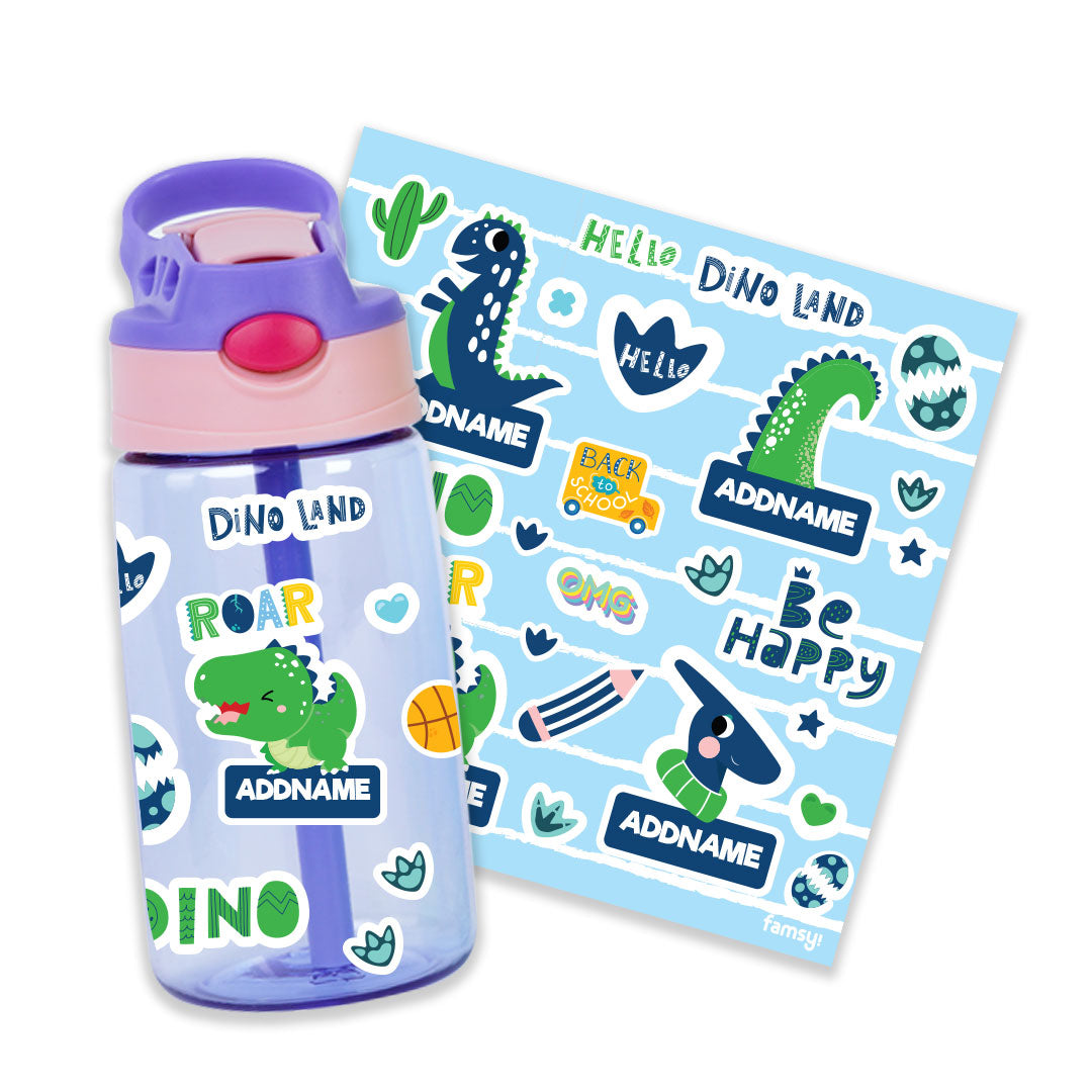 Cute Dino Purple Kiddies Bottle