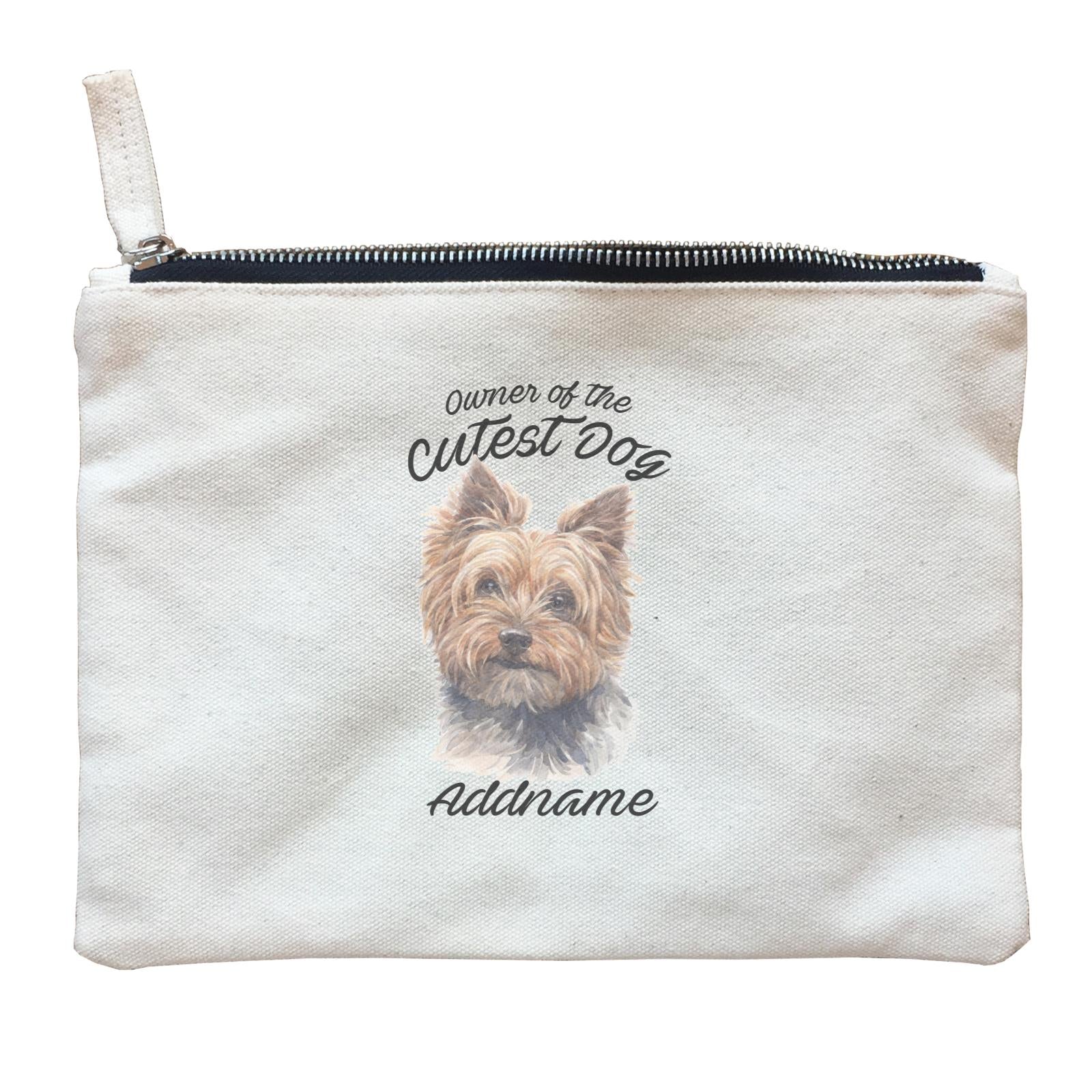 Watercolor Dog Owner Of The Cutest Dog Yorkshire Terrier Addname Zipper Pouch