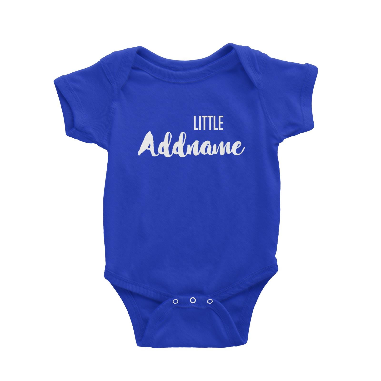 Little Addname in Brush Letters Baby Romper Personalizable Designs Basic Newborn