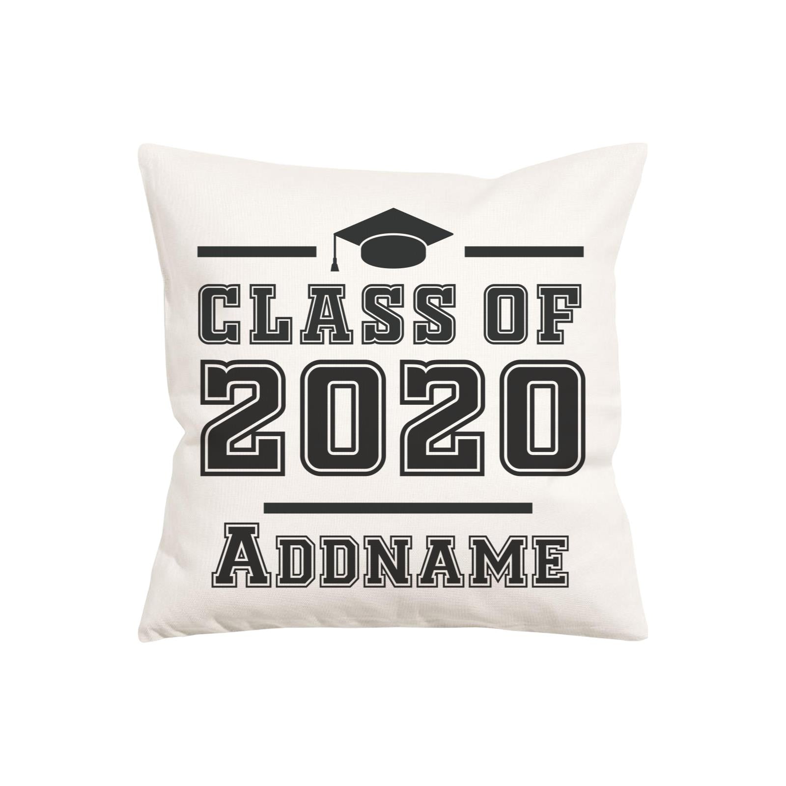 Graduation Series Simple Cap Class of Year Pillow Cushion Cover with Inner Cushion