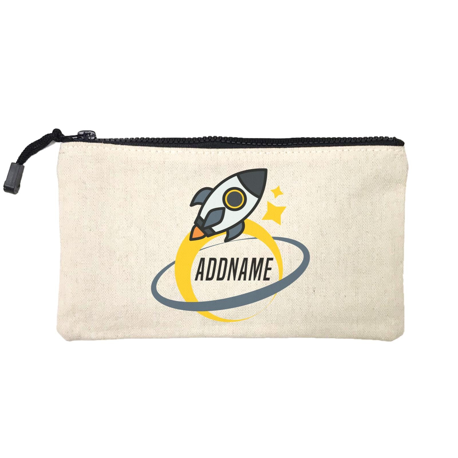 Birthday Rocket To Galaxy Moon And Star Addname Mini Accessories Stationery Pouch