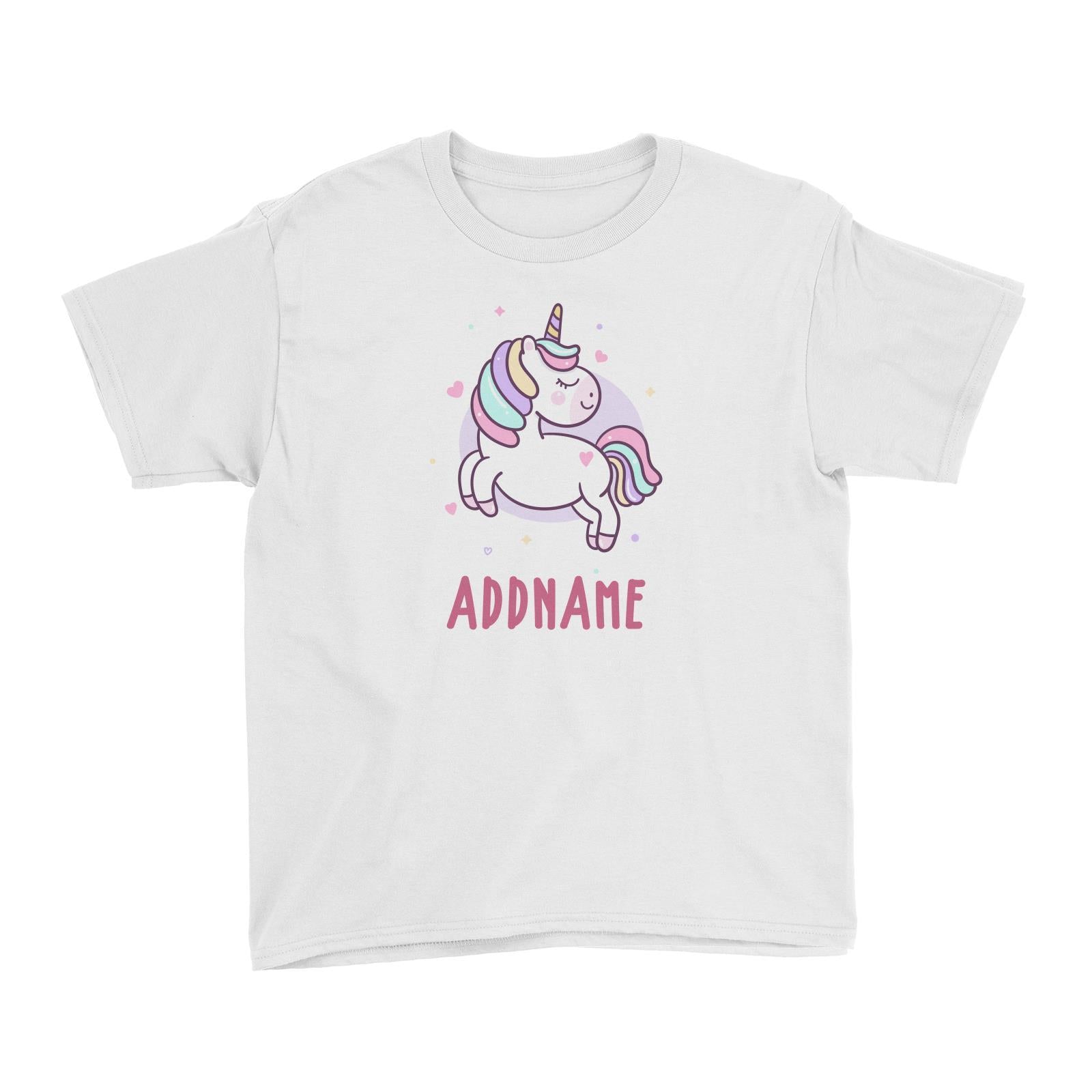 Unicorn And Princess Series Cute Pastel Unicorn Addname Kid's T-Shirt