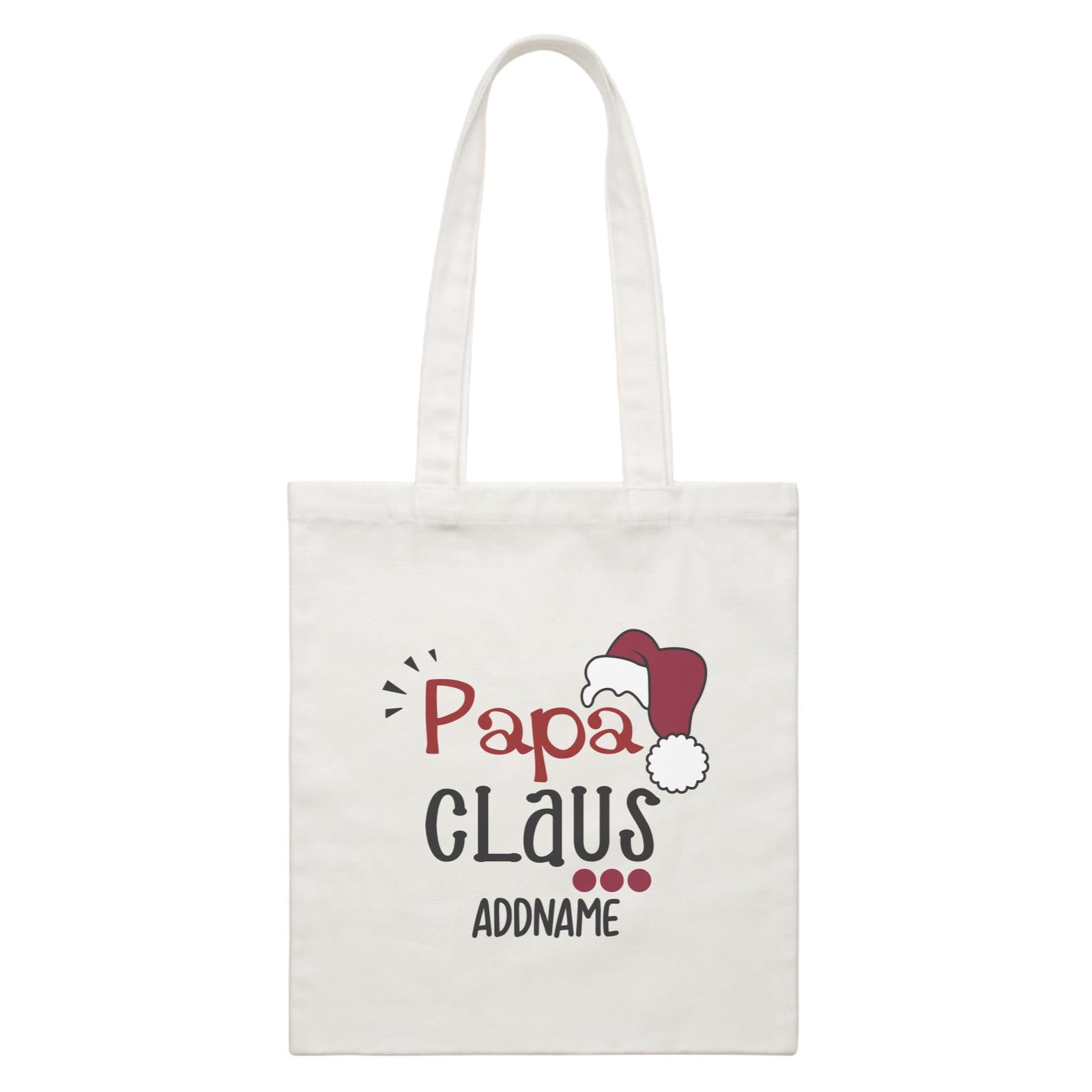 Xmas Papa Claus with Santa Hat Canvas Bag