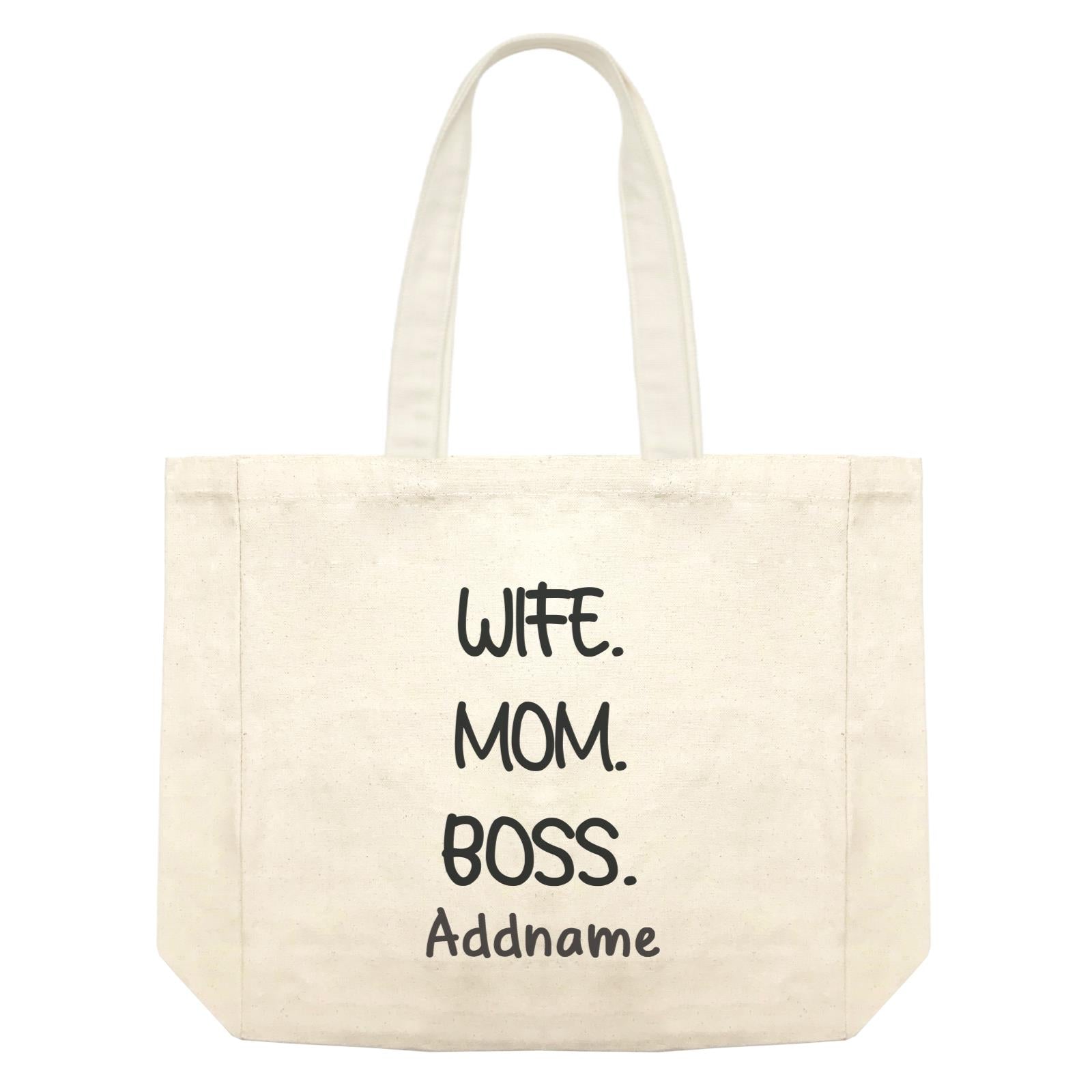 Girl Boss Quotes Cute Typefont Wife Mom Boss Addname Shopping Bag