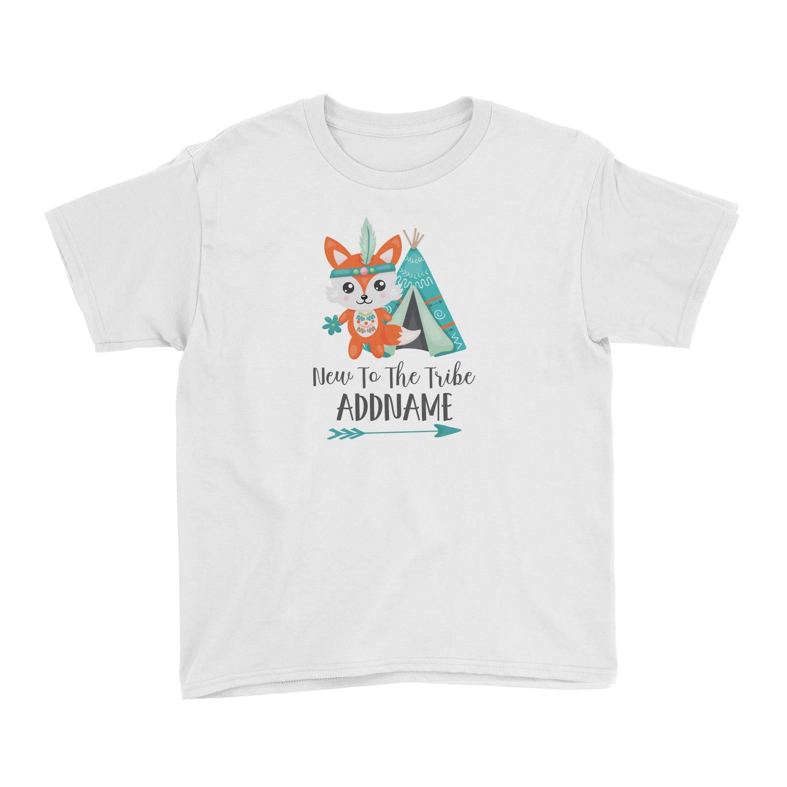 Cute Tribe Animals Fox New To The Tribe Addname Kid's T-Shirt