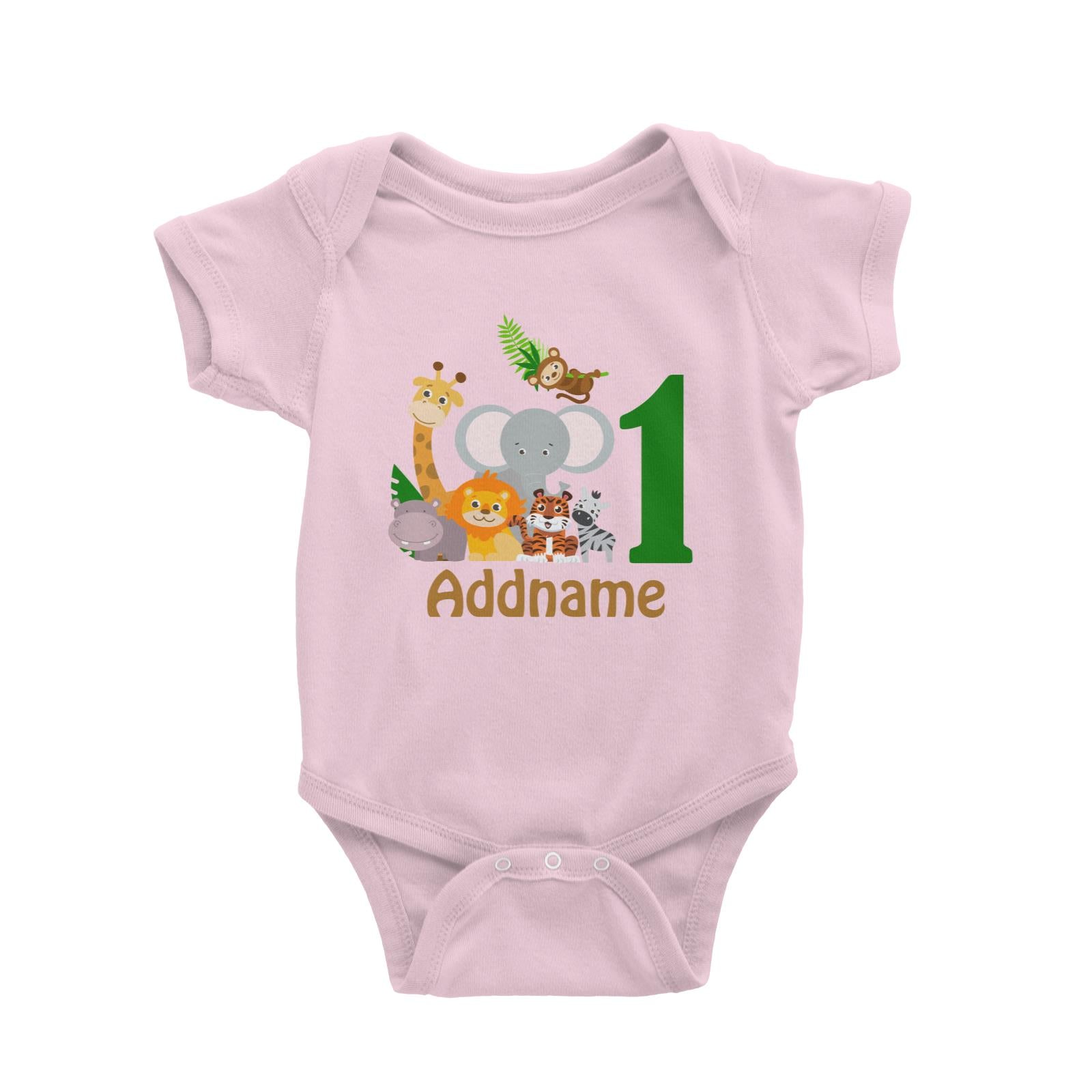 Animal Safari Jungle Birthday Theme Personalizable with Name and Number Baby Romper