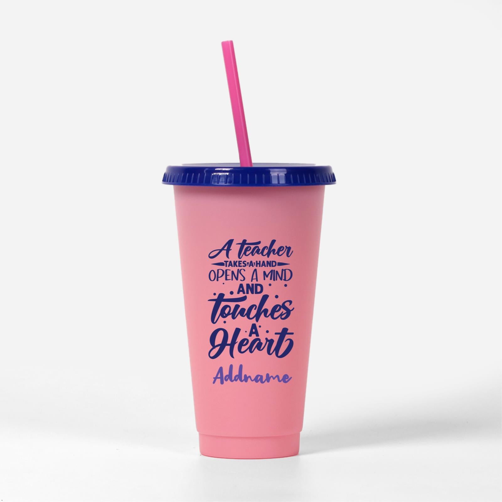 A Teacher Takes A Hand Opens A Minds And Touches A Heart Quote - Pink Kori Cup