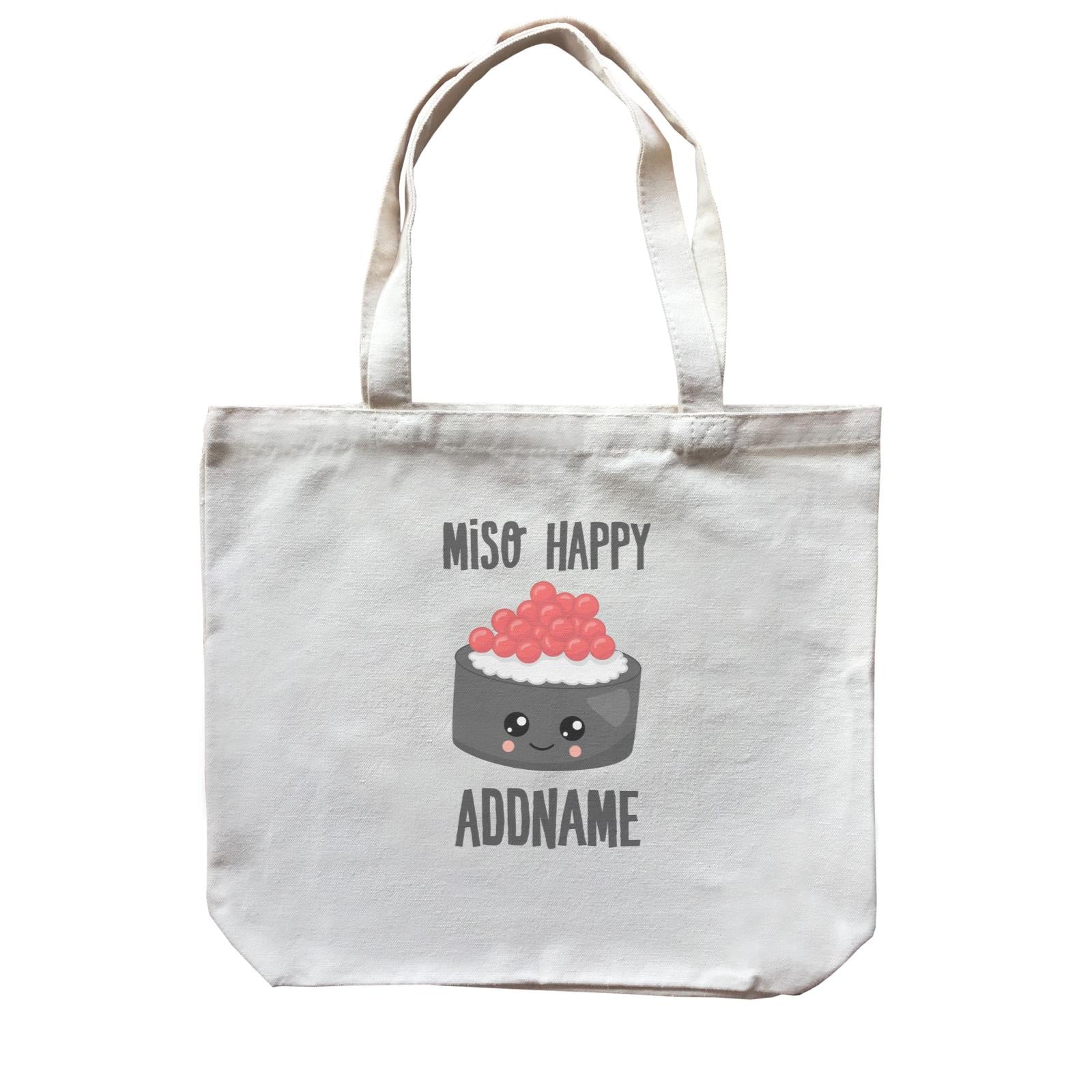 Miso Happy Sushi Circle Ebiko Roll Addname Canvas Bag