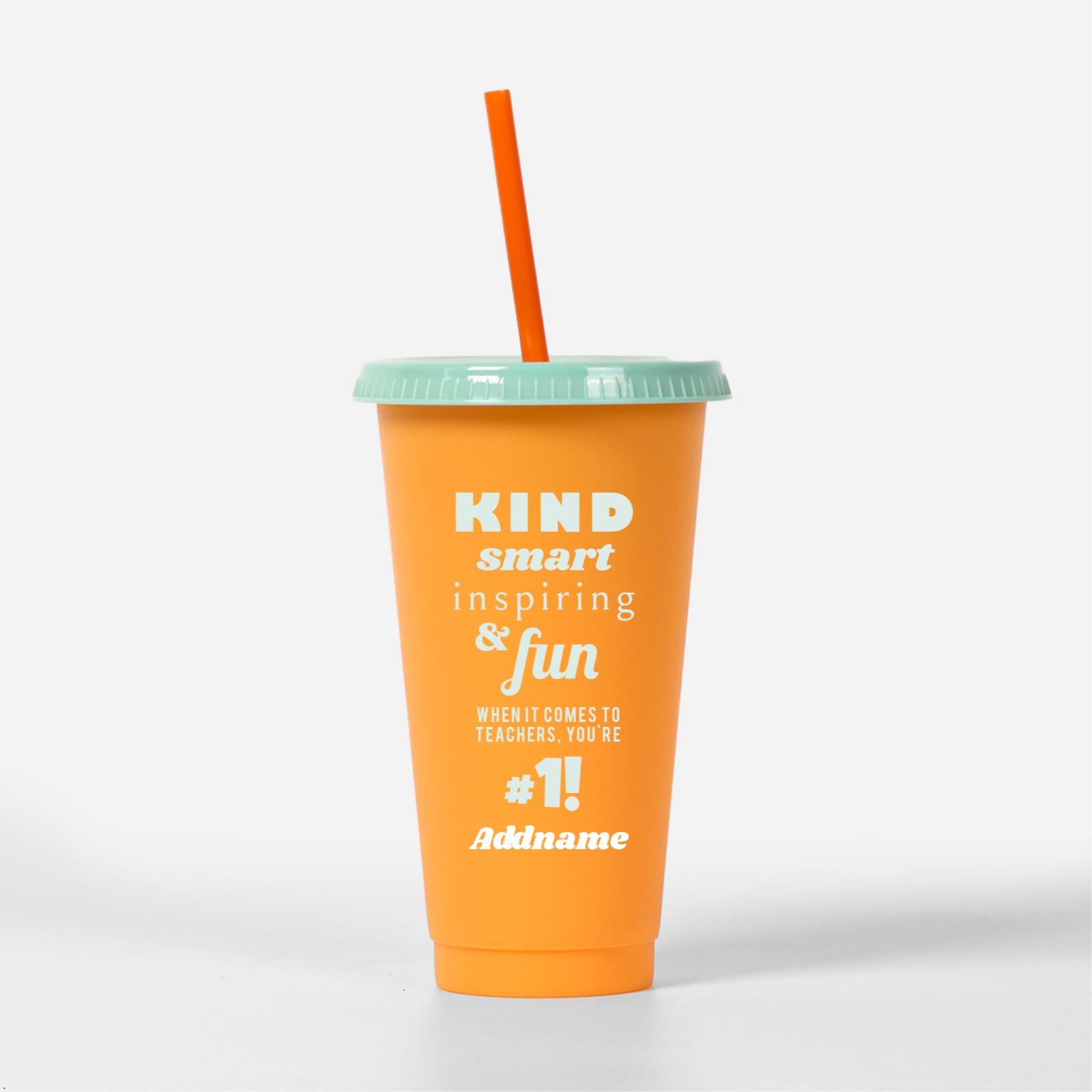Kind Smart Inspiring And Fun Quote - Orange Kori Cup