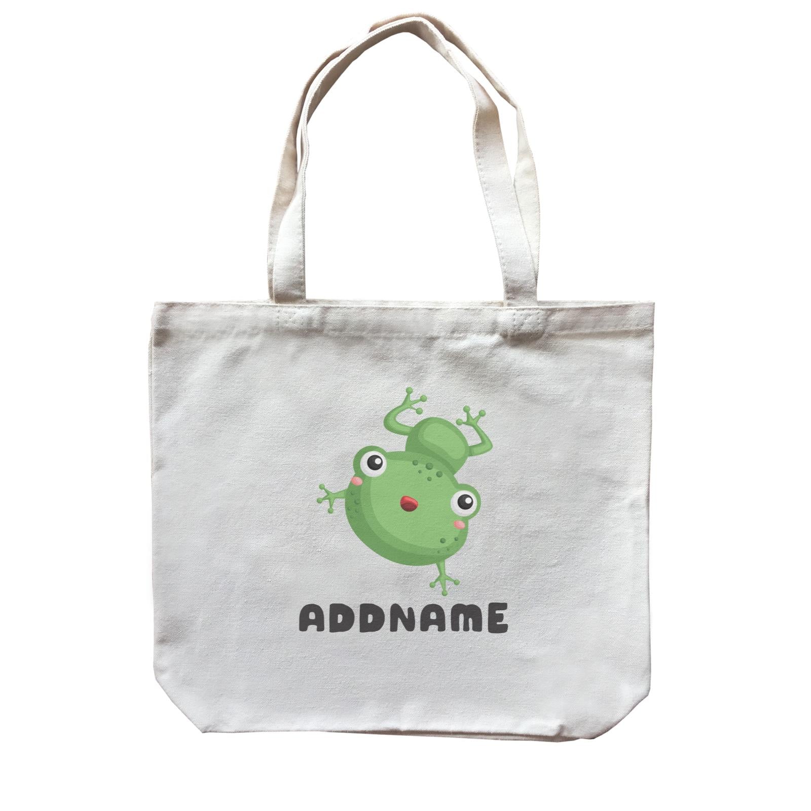Birthday Frog Frog Happy Jumping Addname Canvas Bag