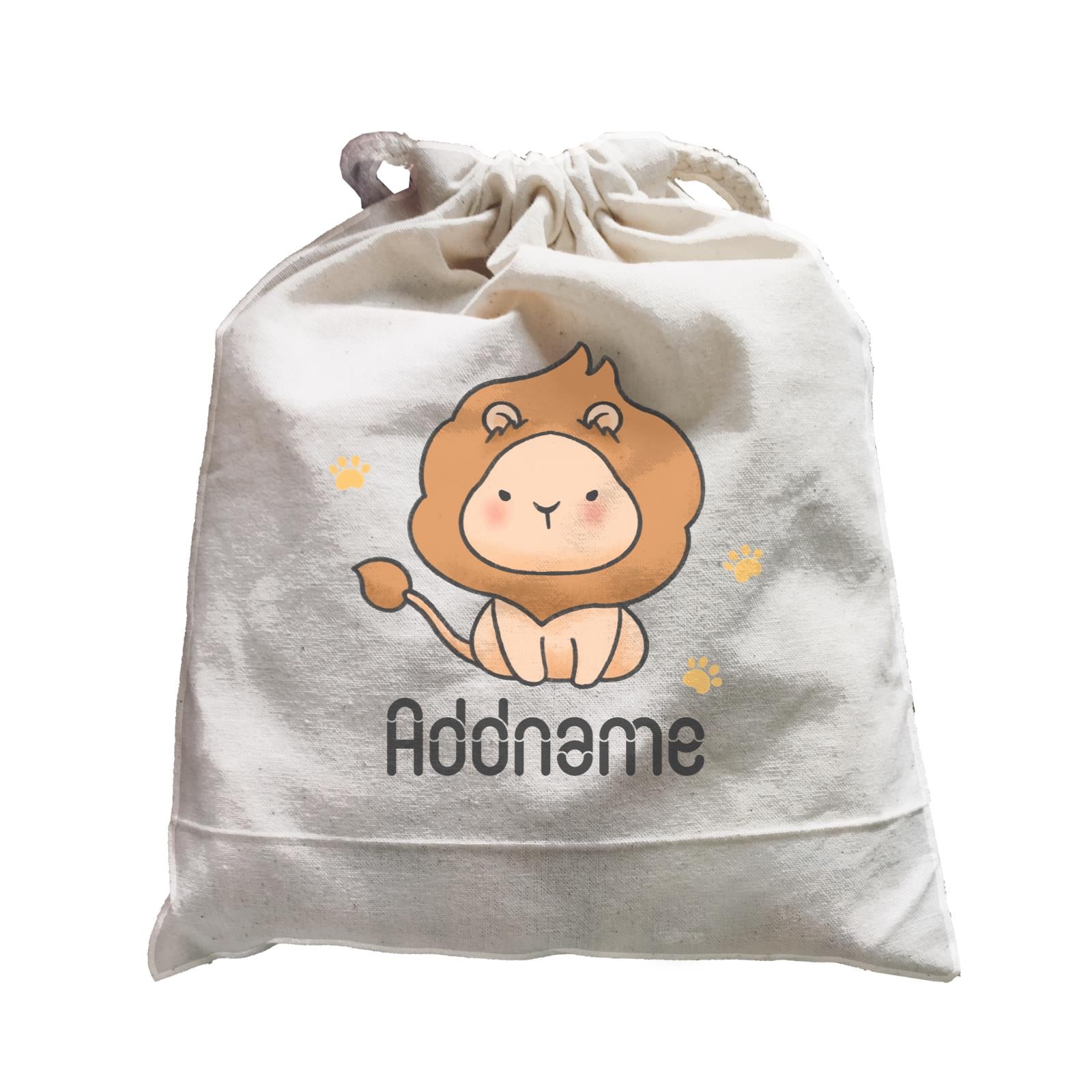Cute Hand Drawn Style Lion Addname Satchel