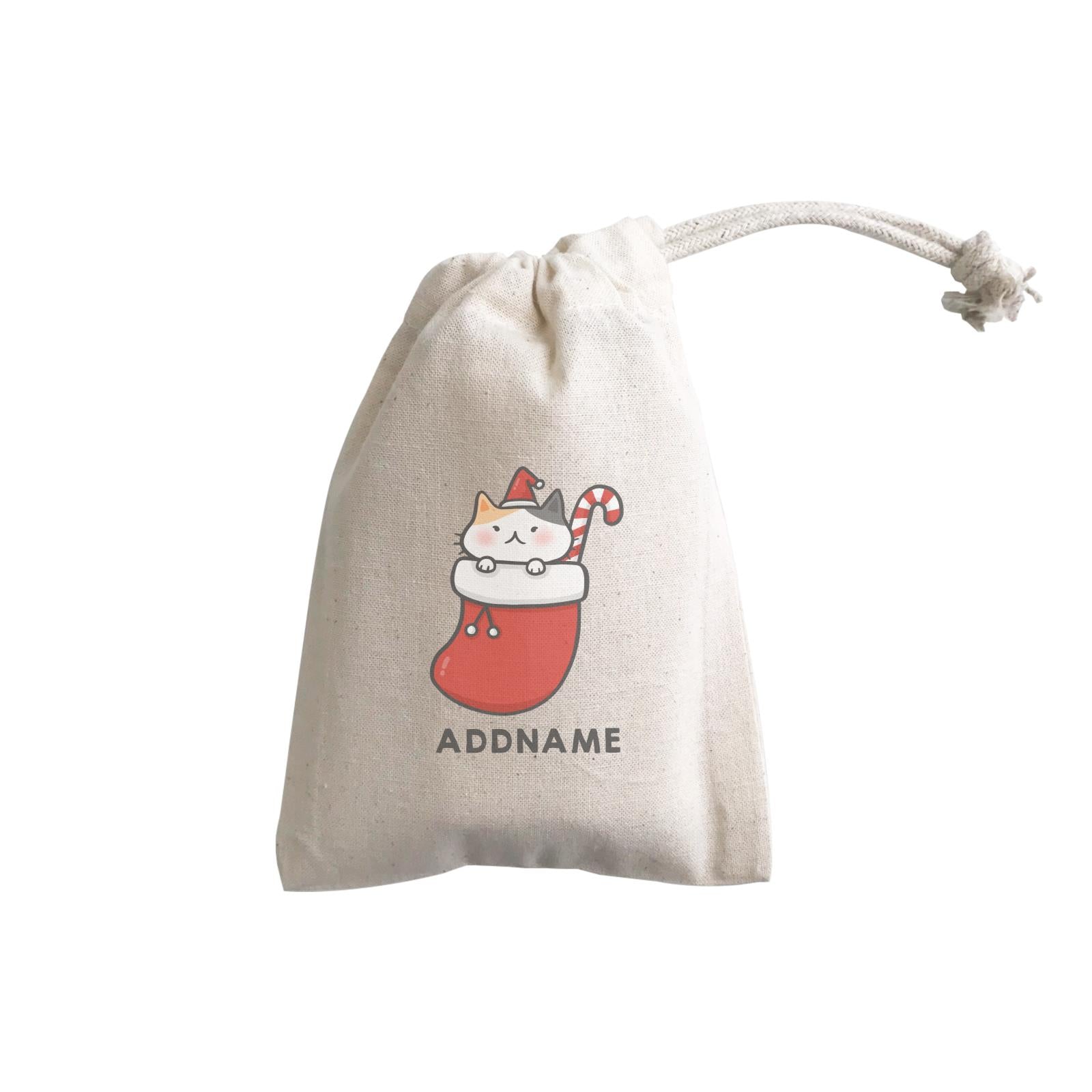 Xmas Cute Cat In Christmas Sock Addname GP Gift Pouch