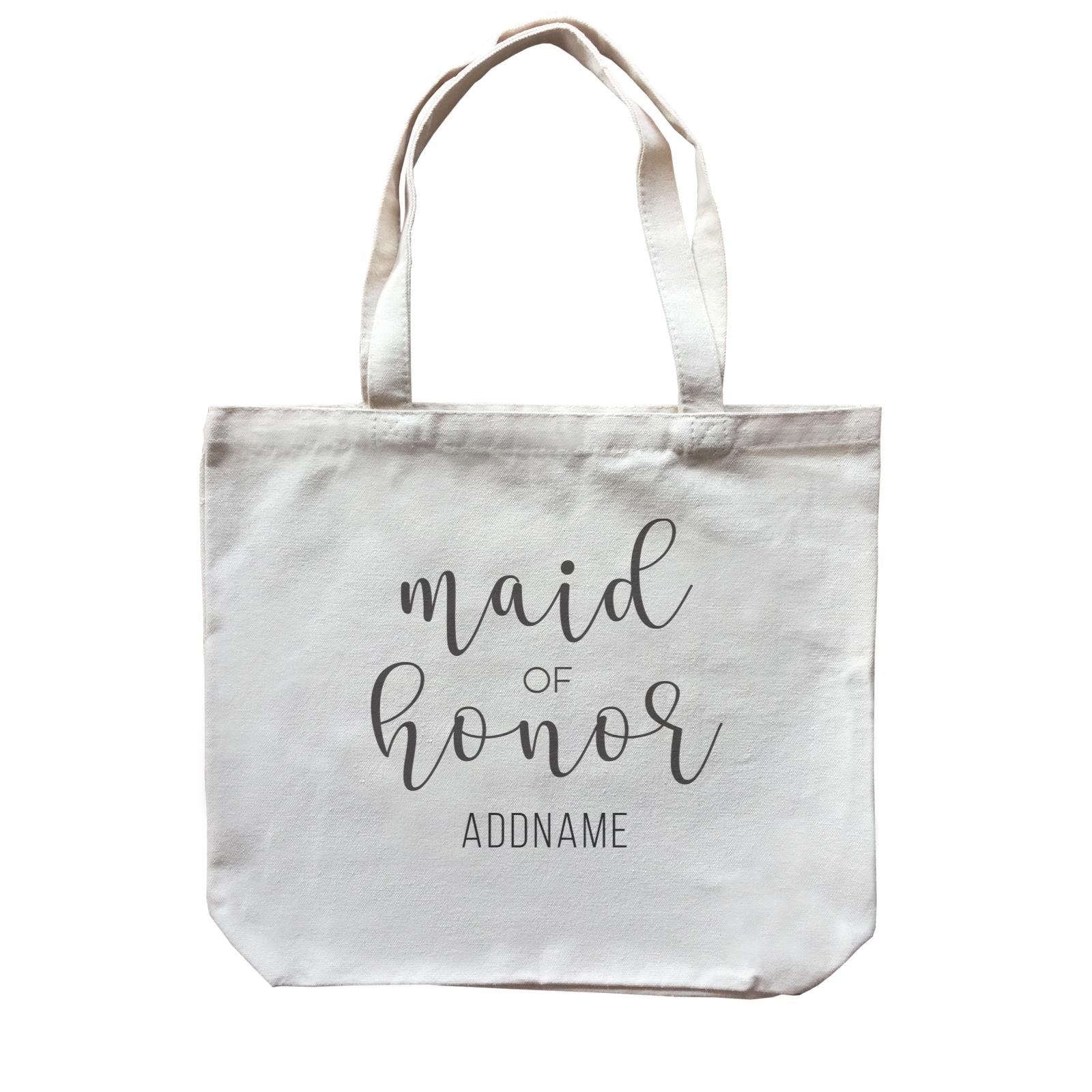 Bridesmaid Calligraphy Maid Of Honour Subtle Addname Canvas Bag