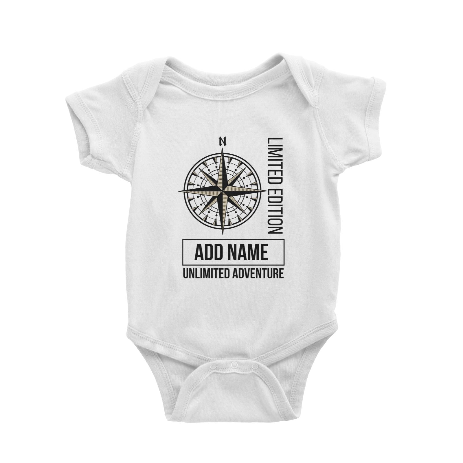 Limited Edition Compass Unlimited Adventure Personalizable with Name Baby Romper