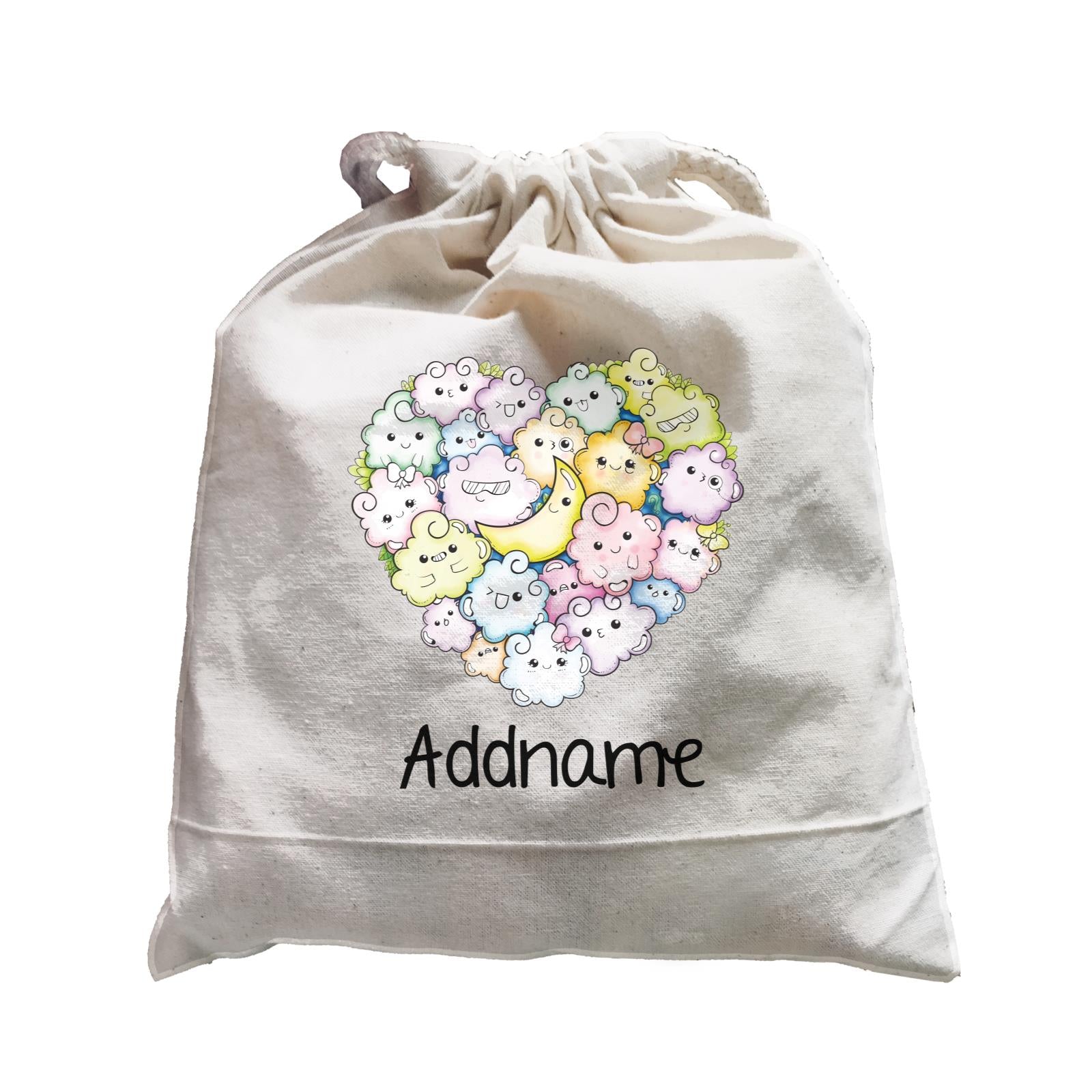 Cute Animals And Friends Series Cute Little Cloud Group Heart Addname Satchel