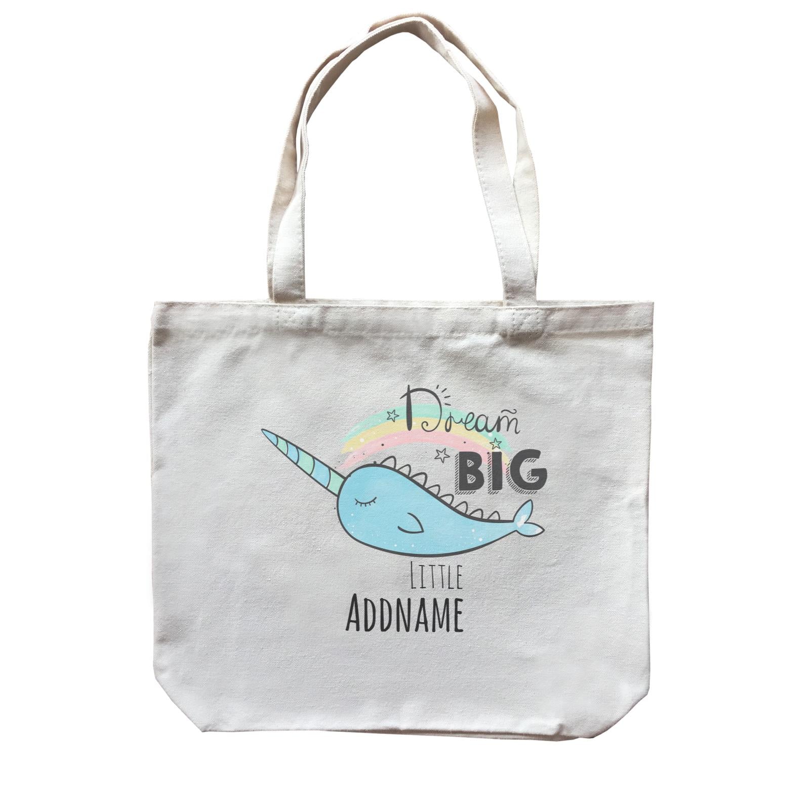 Drawn Ocean Elements Dream Big Sea Unicorn Addname Canvas Bag