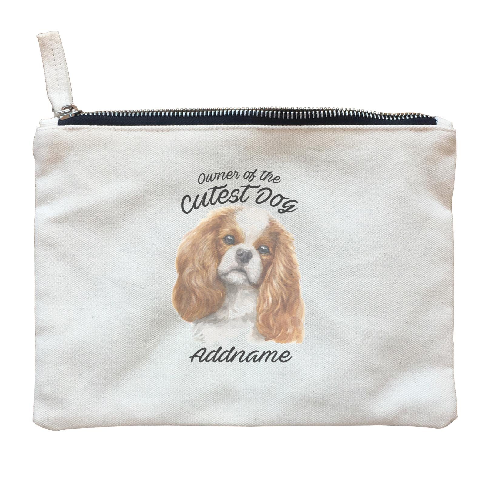 Watercolor Dog Owner Of The Cutest Dog King Charles Spaniel Curly Addname Zipper Pouch
