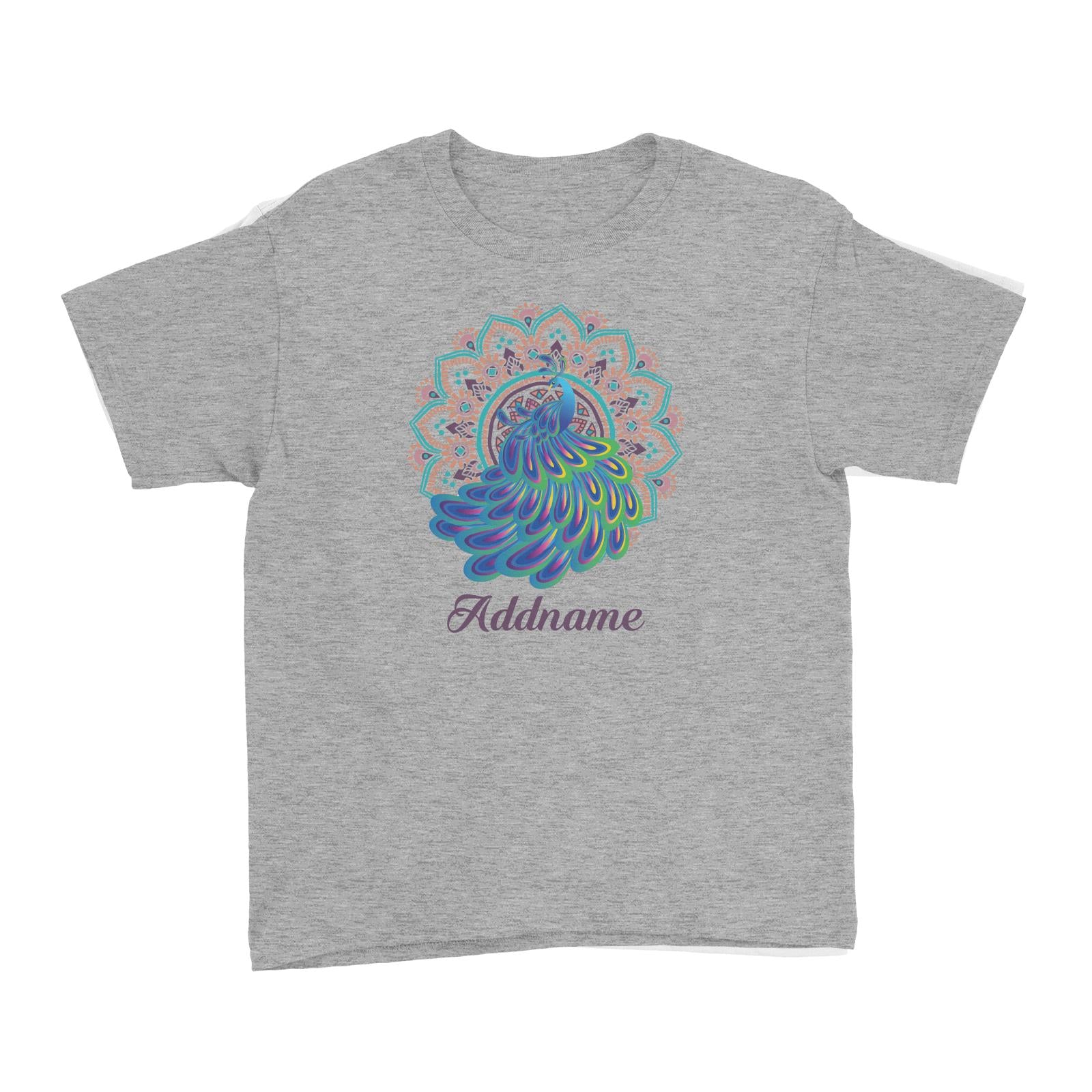 Deepavali Series Virtue Peacock with Turquoise Mandala Kid's T-Shirt