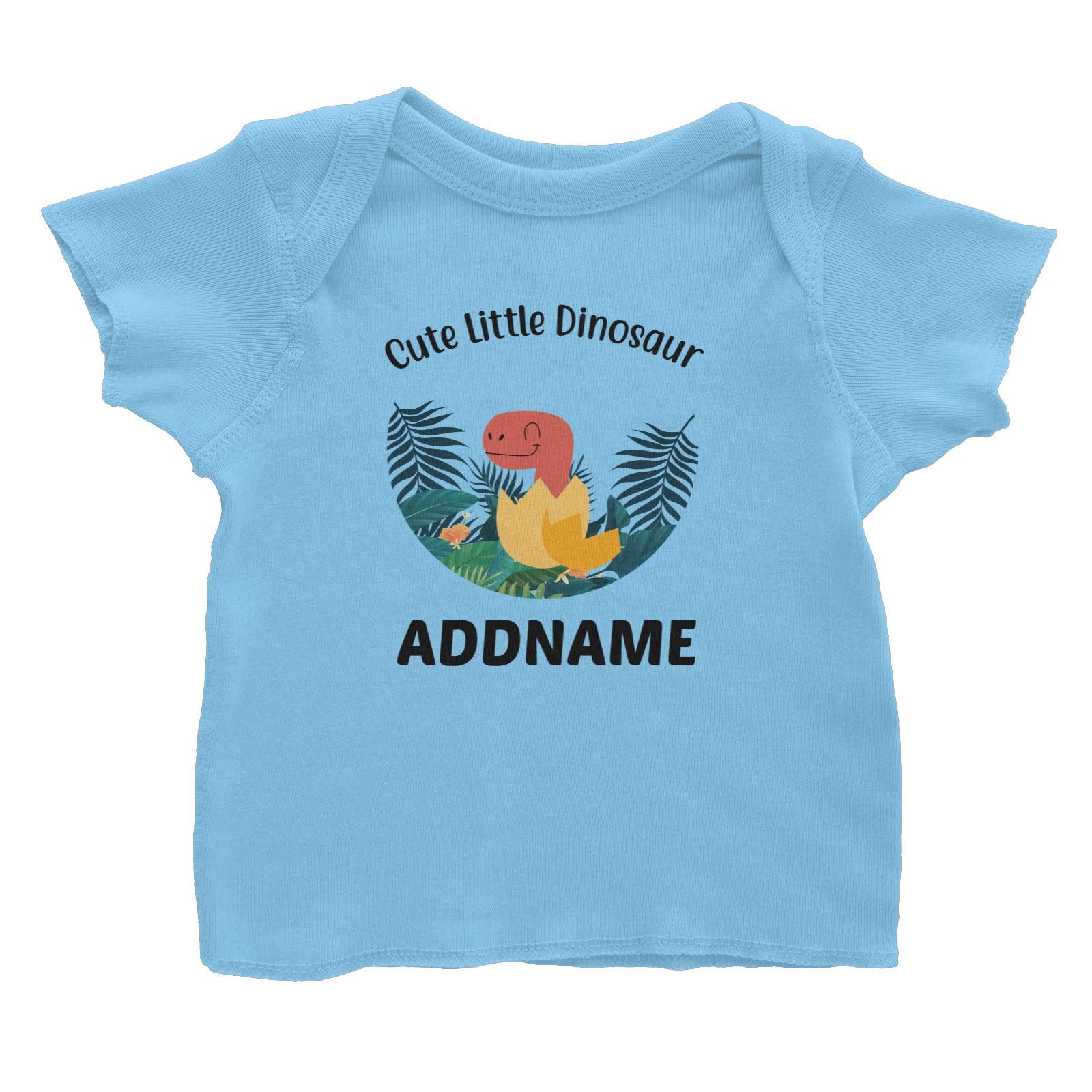 Cute Little Dinosaur With Egg Addname Baby T-Shirt