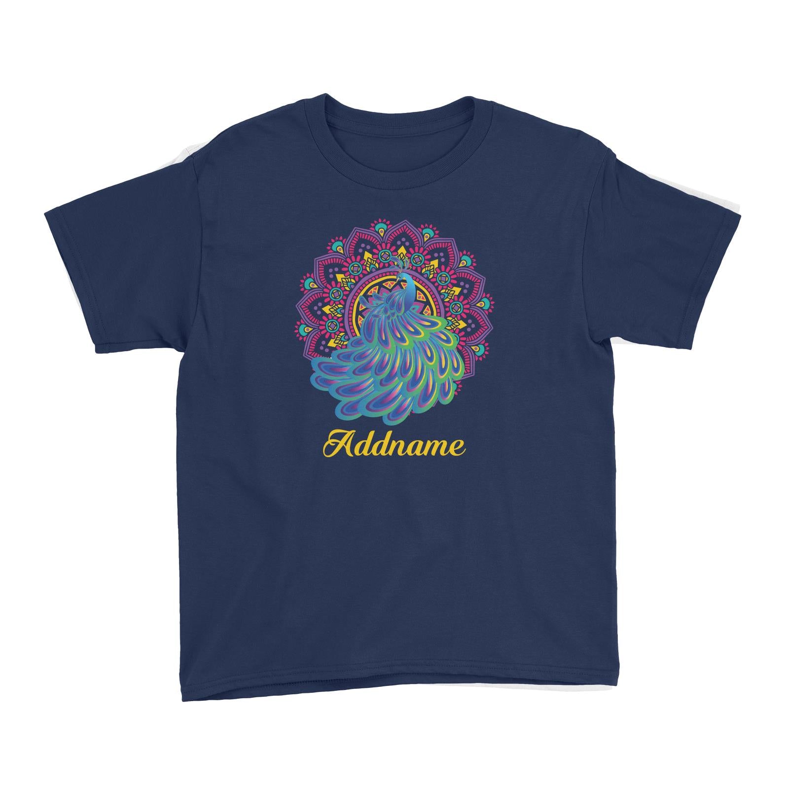 Deepavali Series Virtue Peacock with Purple Mandala Kid's T-Shirt