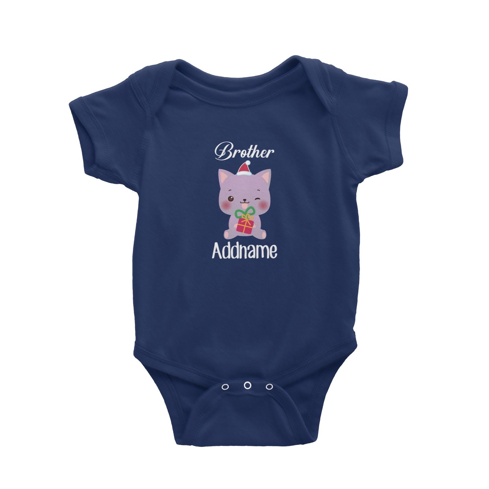 Christmas Cute Animal Series Brother Cat Baby Romper