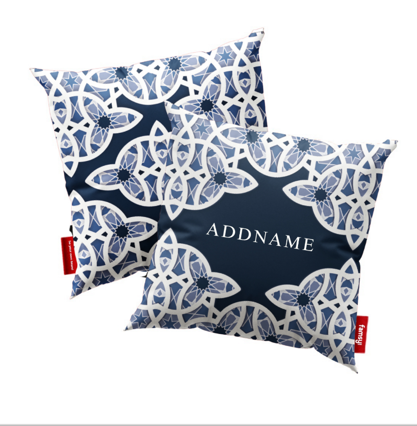 Ratu Series - Blue Full Print Cushion Cover with Inner Cushion