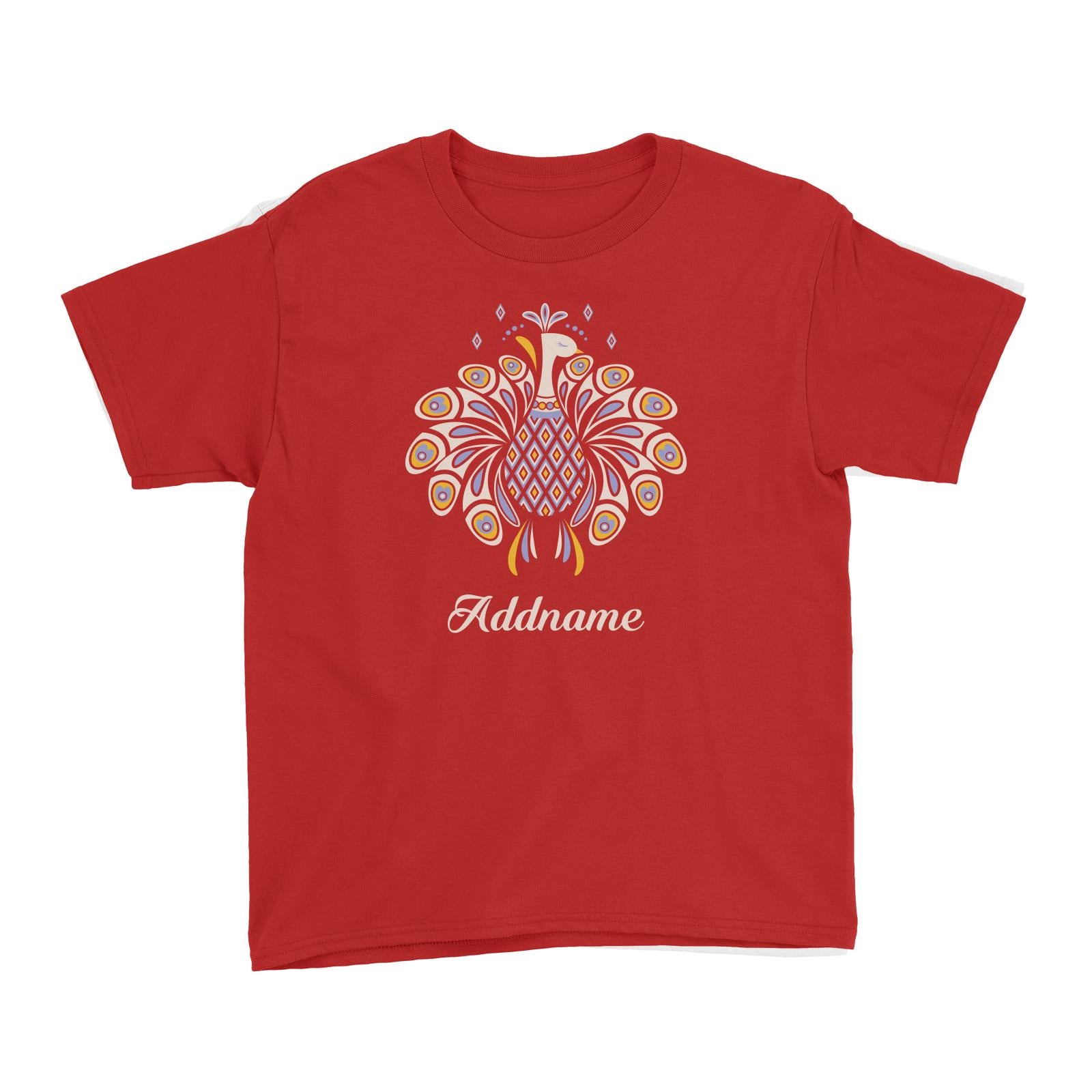 Deepavali Series Geometric Peacock Kid's T-Shirt