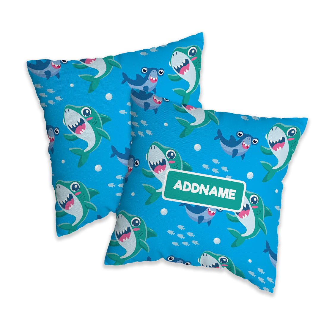 Cute Shark Kiddies Full Print Cushion Cover with Inner Cushion